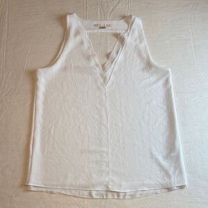 Cooper & Ella Women's White V-Neck Layered Tank Top Size S